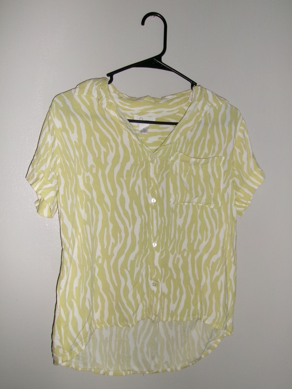 Lime Zebra Print Button-Up